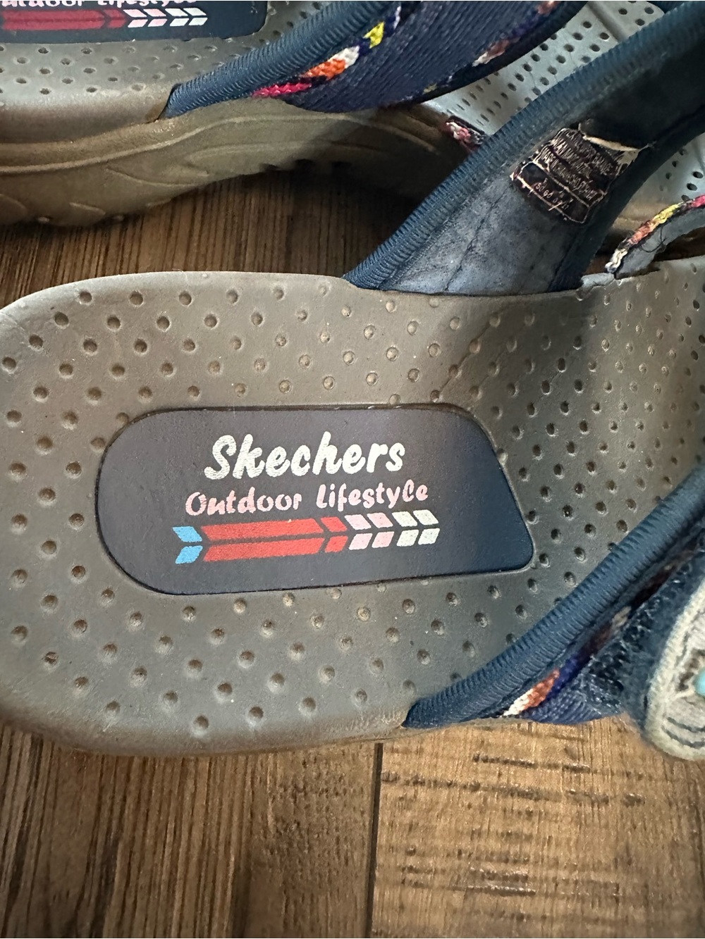 Skechers Women's Reggae-Zig Swag sandals in the navy/multicolor colorway Size 7 - Picture 4 of 7